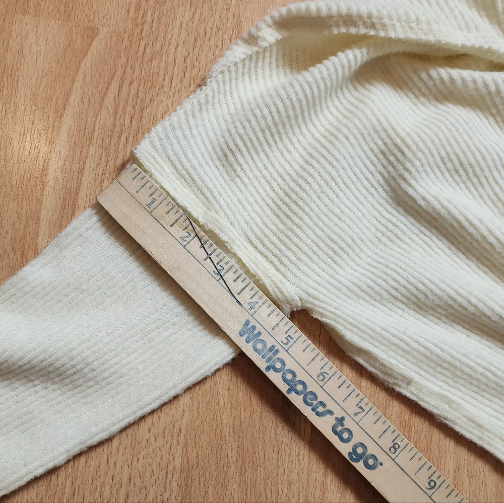 NWT We The Free‎ Split Back Juicy Ribbed Cream Cowl Sweater Oversized Size XS